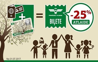 No 1. jūlija daudzbērnu ģimenēm 25% atlaide vienreizējām biļetēm!