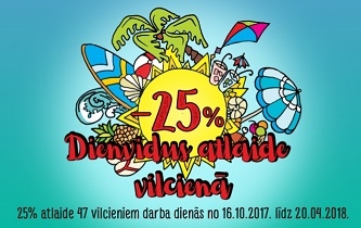 25% atlaide 47 vilcieniem darba dienās